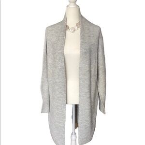Express Oversized Long-line Grey Marbled Sweater Cardigan Coat, Size sm